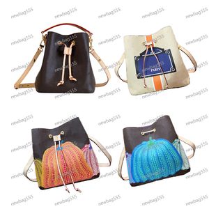 Sac à épaule de haute qualité 2 26cm Sac à épaule Cow Hide Cuir Ajustement Toile Imprimer Bodet DrawString Sac Mini sac à main Noe BB M46472 M46581 M44022