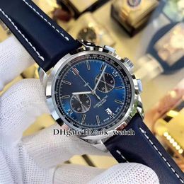 Haute qualité nouveau 42mm Premier B01 AB0118A61C1P1 VK chronographe à quartz montre pour homme cadran bleu bracelet en cuir bleu montres de sport pour hommes 324C