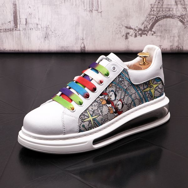 Haute qualité nouvelle marque 2024 concepteur hommes blanc à lacets plate-forme chaussures casual appartements mocassins Punk Rock marche baskets 291