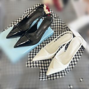 Nieuwe mode-punty Stilettos Business Lederen Patent-hakken van hoge kwaliteit met 7 cm hakken, ontworpen voor professionele vrouwelijke kledingschoenen, maten 35-40