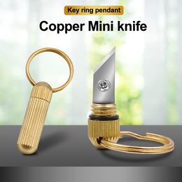 Haute Qualité NOUVEAU Mini Laiton Capsule Couteau De Poche Portable EDC Couteaux Utilitaires couteau de survie Porte-clés Pendentif Gadget Lettre Paquet Ouvre