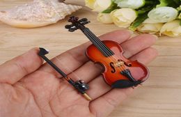 Versión mejorada de mini violín de alta calidad con soporte de instrumentos musicales de madera miniatura adornos decorativos MO7316928