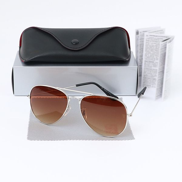 Alta calidad New Ray Hombres Mujer Gafas de sol Vintage Piloto Marca de sol Gafas de sol Banda UV400 BANS BEN Gafas de sol con caja y caja 2140 R6
