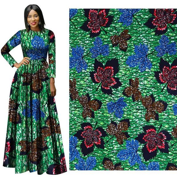 Nueva tela africana de cera de alta calidad, tela de algodón con estampado de batik para vestido, tela de impresión de cera con patrón geométrico, venta directa de fábrica