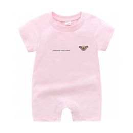 Hoogwaardige pasgeboren baby rompers meisjes en jongen lange mouwen lente katoenen kleding merk brief print baby romper kinderen ourfits