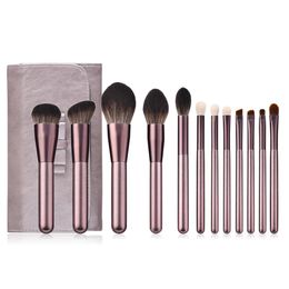 Ensemble de pinceaux de maquillage de haute qualité, outils de maquillage lumineux à la mode, fard à paupières, fond de teint, brillant à lèvres, correcteur, brosse à sourcils avec sac