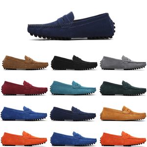 Chaussures en daim décontractées pour hommes de haute qualité sans marque pour hommes sans lacet chaussures en cuir paresseux 38-45 rouge gris