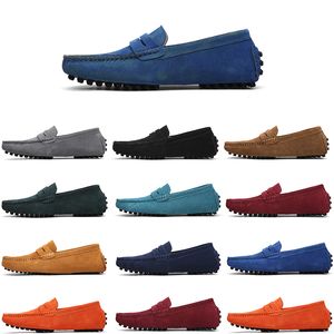 Chaussures en daim décontractées pour hommes de haute qualité sans marque pour hommes sans lacet chaussures en cuir paresseux 38-45 vert citron