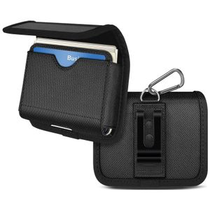 Étui de pochette de ceinture de téléphone portable en nylon de haute qualité pour Samsung Galaxy Z Flip 3/4/5 sac de taille de téléphone portable hommes étui pochette de fente pour carte noir