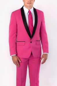 Haute qualité un bouton marié Tuxedos garçons d'honneur châle revers meilleur homme Blazer hommes costumes de mariage (veste + pantalon + cravate) H: 985