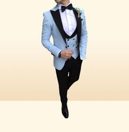 Haute qualité un bouton lumière être marié Tuxedos pic revers garçons d'honneur costumes pour hommes mariage bal dîner Blazer veste pantalon gilet cravate 3164225