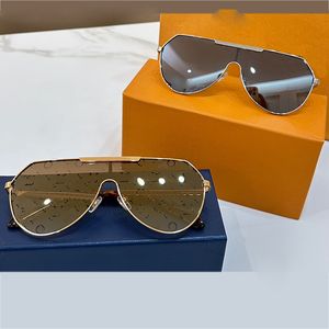 Hoge kwaliteit zonnebril uit één stuk, designer metalen frame bril heren mode bril dames ovale UV400 bestendige strandfeestbril met doos Z2089W