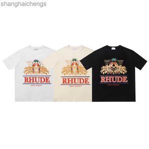 Hoge kwaliteit originele Rhuder Designer T Shirts Fashion Long Tailed Parrot Print Hip-Hop Unisex losse casual korte mouwen T-shirt met 1: 1 logo