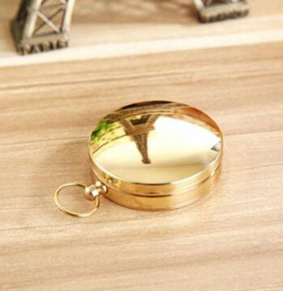 Activités de plein air de haute qualité Camping Guide de randonnée Portable Brass Pocket Golden New Compass Navigation 48mm Diamètre Retail Box