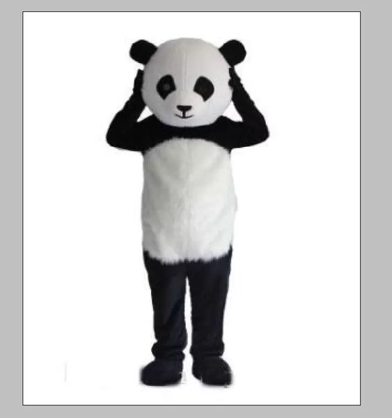 Haute qualité Outlets Géant Panda Costume De Mascotte Halloween Noël Fantaisie Robe De Fête Costume De Personnage De Dessin Animé Carnaval Unisexe Publicité Props Adultes Outfit