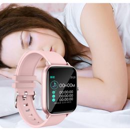 Hoge Kwaliteit P6 Mannen Bluetooth Call ECG Smart Polsbandjes Horloges Vrouwen Bloeddruk Fitness Smartwatch Voor Android IOS kan de slaapverdeling van de slaap volgen