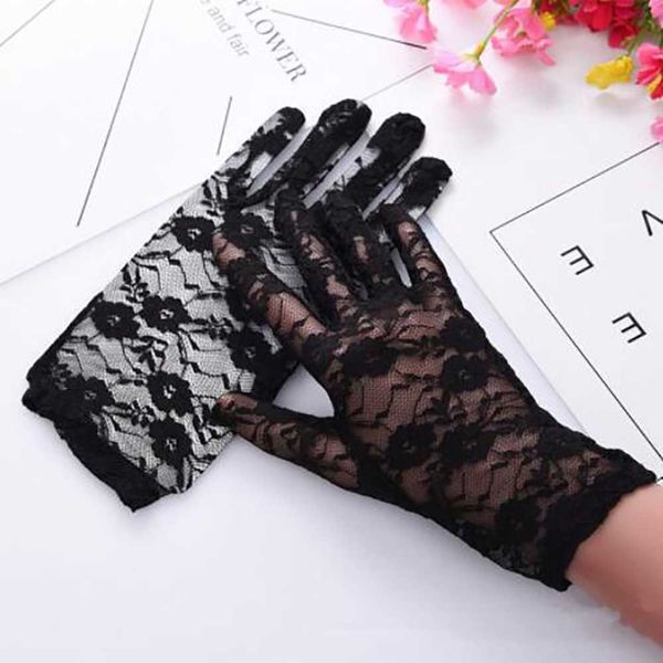 Guantes de vestir sexys para fiesta de alta calidad, mitones de encaje para mujer, accesorios, protección solar, verano, dedo completo, guantes de moda de encaje para niñas Y0827