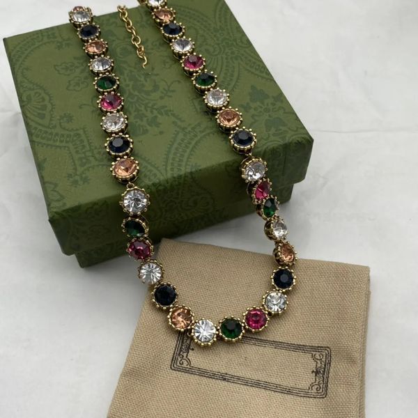 Designer de perles de haute qualité pour les femmes New Fashion Love Collier pour femme marque Simple Letters Diamond Lady -2044525
