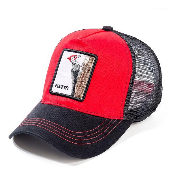 Gorras de bola Pecker de alta calidad Gorra de béisbol Algodón Malla transpirable Snapback Unisex Verano Sombrero de sol para mujeres Hombres Hueso Hip Hop Papá Hat1