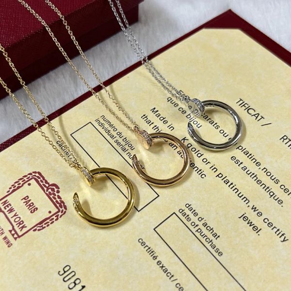 Colliers pendentif de haute qualité en argent Sterling 925, collier à ongles en diamant pour femmes, bijoux fins