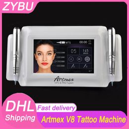 Machine de maquillage permanent de haute qualité numérique Artmex V8 touch Tattoo Pen Eye Brow Lip Rotary DermaPen MTS System tatouage PMU gun Microneedling System Skin Care
