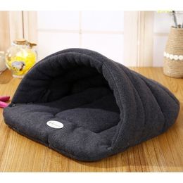 Hoogwaardige huisdier kattenbed kleine honden puppy Kennel bank polaire fleece materiaal mat huis slaapzak warm nest y200330