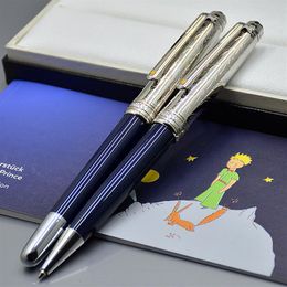 Hoge Kwaliteit Petit Prince Blue Rollerball Balpennen Briefpapier Kantoor School Leuke Carving Metalen Hars Schrijven Inkt Gift Pen323d