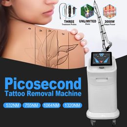 Machine de raffermissement de la peau de retrait de tatouage Picolaser de haute qualité Q Switch Nd Yag Laser thérapie de l'acné dissolvant de pigment équipement de beauté de rajeunissement de la peau