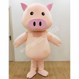 Disfraz de mascota de cerdo de alta calidad, traje unisex de Carnaval, talla para adultos, fiesta de cumpleaños de Navidad, accesorios promocionales para vestir al aire libre