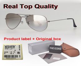 Hoge kwaliteit pilotenzonnebril heren dames 5862 mm merk designer rijbril Goggle metalen frame UV400 glazen lens met hoesjes8162716