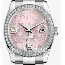 Montre-bracelet mécanique automatique unisexe, cristal de fleur rose de haute qualité, nouvel arrivage, 36mm, cadeau 116244302e