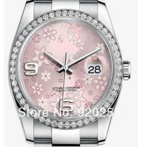Montre-bracelet mécanique automatique unisexe, cristal de fleur rose de haute qualité, nouvel arrivage, 36mm, cadeau 1162442704