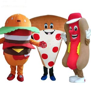 Costume de mascotte de poupée de dessin animé de pizza de haute qualité, personnage de thème animé, unisexe, taille adulte, accessoires publicitaires, fête de noël, tenue en plein air