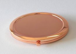 Hoogwaardige roségoud dubbelzijdige reis compacte spiegel dia 70 mm 275inch 5pcslot9837620
