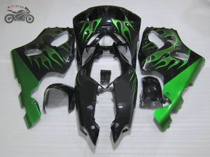 Personalizar kits de carenado chinos para Kawasaki Ninja ZX 7R 96-03 ZX7R 1996 1997 1998 2000 2003 kits de carenados chinos de llamas verdes