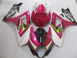 Hoge kwaliteit Plastic Fairing Kit voor Suzuki GSXR1000 07 08 Pink White Backings Set GSXR1000 2007 2008 OT15