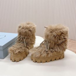 Botas de plataforma de alta calidad Botas con punta redonda Botas para la nieve Botas de tobillo para mujer Zapatos de moda de diseñador de lujo Tamaño de zapato de fábrica 35-41 con caja