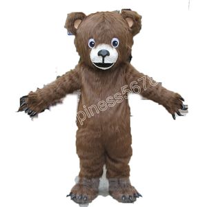 hoogwaardige pluche bruine beren mascotte kostuums strip karakter outfit pak Halloween volwassenen maat verjaardagsfeestje outdoor festival jurk