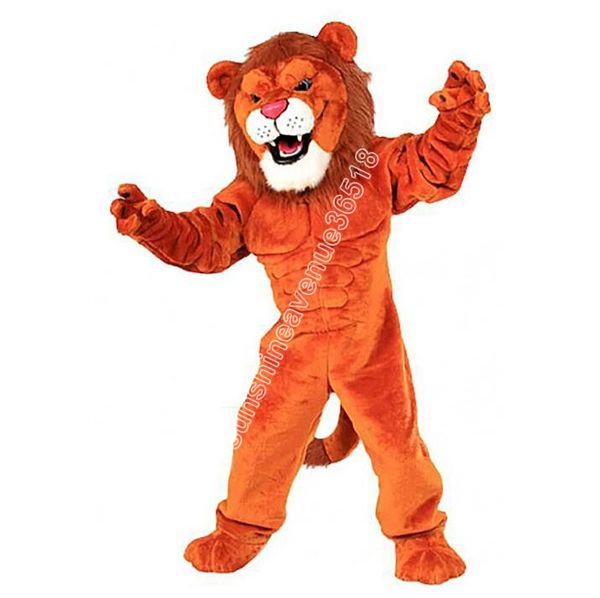 Costume de mascotte de lion de chat de puissance de haute qualité Top personnage de thème d'anime de dessin animé Carnaval unisexe adultes taille costume de fête d'anniversaire de Noël en plein air