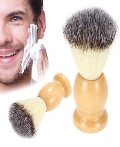 Brosse de rasage professionnel de haute qualité Men039 avec poignée en bois pur nylon pour hommes nettoyage du masque rasage de rasage cosmétique 5072016