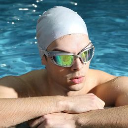 Gafas de natación profesionales de alta calidad Anti antiniebla UV lente impermeable gafas ajustables gafas para hombres 240416