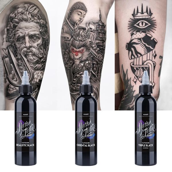 Tintas de tatuaje profesionales de alta calidad, seguras para arte corporal, tinta de artista de pigmento negro 240202