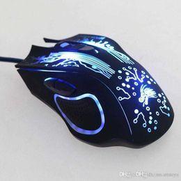 Souris de jeu filaire Usb professionnelle de haute qualité 6 boutons 2400 DPI LED optique USB Gamer souris d'ordinateur souris câble souris pour PC40UX