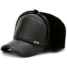 Chapeaux en cuir PU de haute qualité hiver première couche