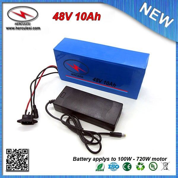 Batterie au lithium de haute qualité en PVC 700W 48V 10Ah pour vélo électrique E vélo Vélo construit en 18650 cellules 15A BMS + 2A Chargeur