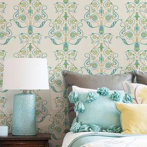 PVC de haute qualité Selfadhesive Mur étanche couvre-mur d'écran Green Floral Stick et pelage pour les murs de la chambre 240415