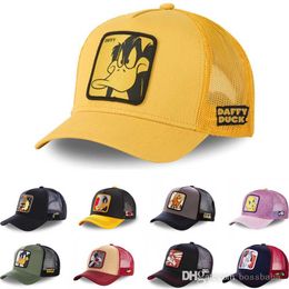 Konijn met hoge kwaliteit Rabbit Animatie Snap knop Katoen Baseball Cap Heren Hip-Hop Mesh Truck Cap voor dames