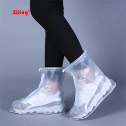 Hoogwaardige regen waterdichte laarzen bedekken hakken laarzen heren dames herbruikbare schoenen regenjod dikker niet-slip waterdichte schoenhoes T200328