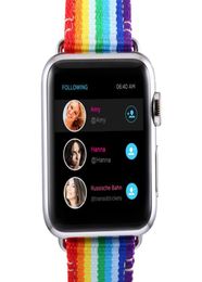 Correa de cuero de color arcoiris de alta calidad con banda de adaptador para Apple Watch Band 38 mm de 42 mm para iWatch Series1 2 3 Band2090541