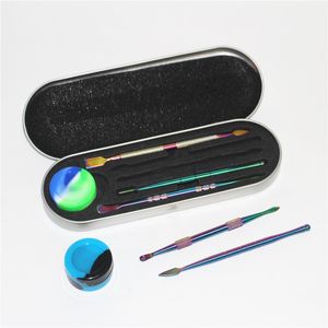 Outils à main Atomiseur de cire arc-en-ciel de haute qualité, en acier inoxydable, en titane, outil de dabber pour ongles, ensemble de stylos vaporisateur d'herbes sèches